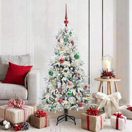 Vidaxl kunstmatige inklapbare kerstboom wit 150 cm pe en pvc
