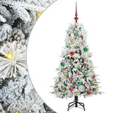 Vidaxl kunstmatige inklapbare kerstboom wit 150 cm pe en pvc