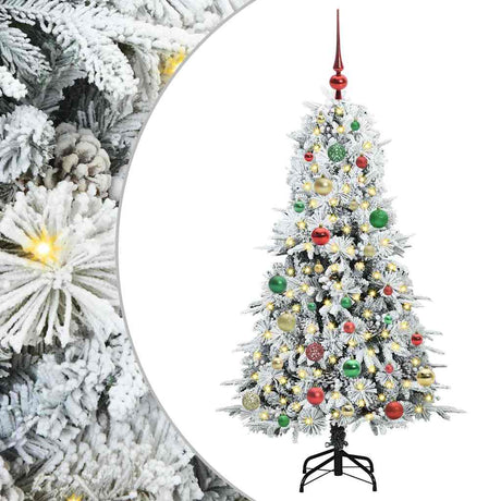 Vidaxl kunstmatige inklapbare kerstboom wit 150 cm pe en pvc