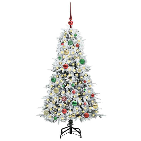 Vidaxl kunstmatige inklapbare kerstboom wit 150 cm pe en pvc