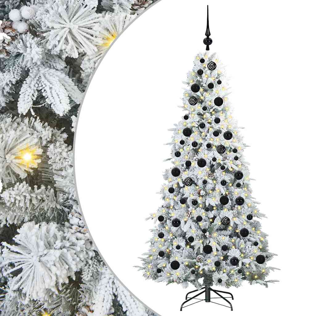 Vidaxl kunstmatige inklapbare kerstboom wit 180 cm pe en pvc