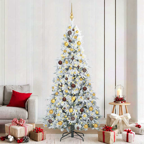 Vidaxl kunstmatige inklapbare kerstboom wit 210 cm pe en pvc
