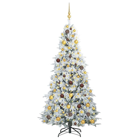 Vidaxl kunstmatige inklapbare kerstboom wit 210 cm pe en pvc