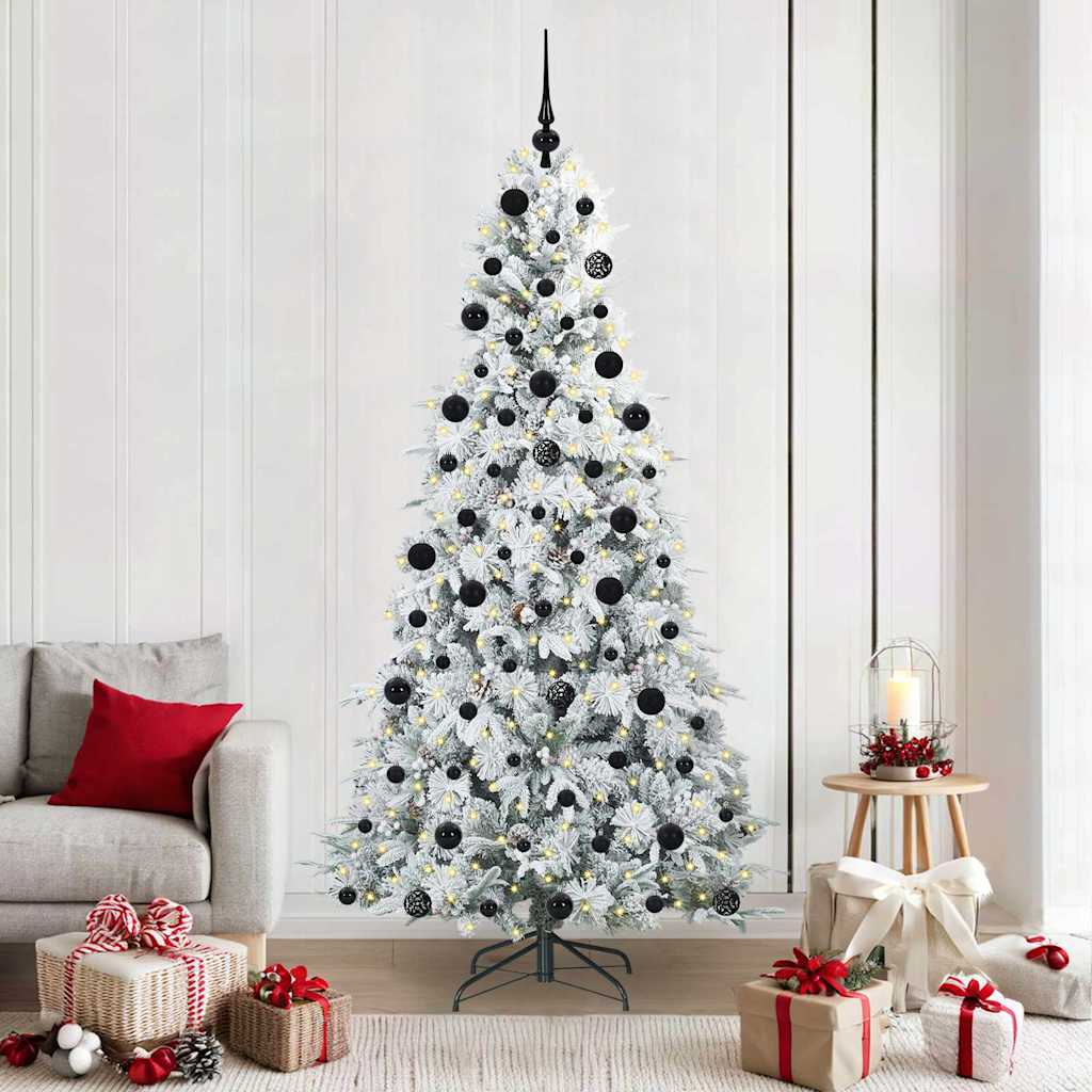 Vidaxl kunstmatige inklapbare kerstboom wit 210 cm pe en pvc