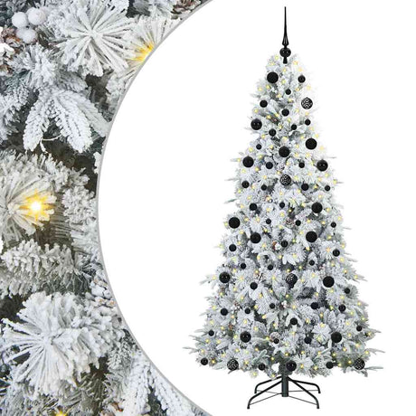 Vidaxl kunstmatige inklapbare kerstboom wit 210 cm pe en pvc