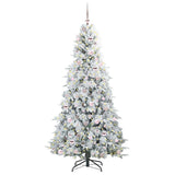 Vidaxl kunstmatige inklapbare kerstboom wit 210 cm pe en pvc