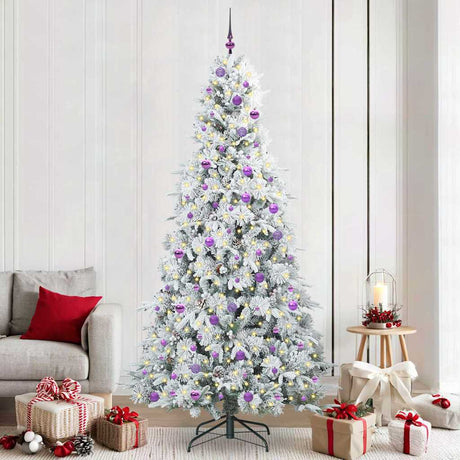 Vidaxl kunstmatige inklapbare kerstboom wit 240 cm pe en pvc