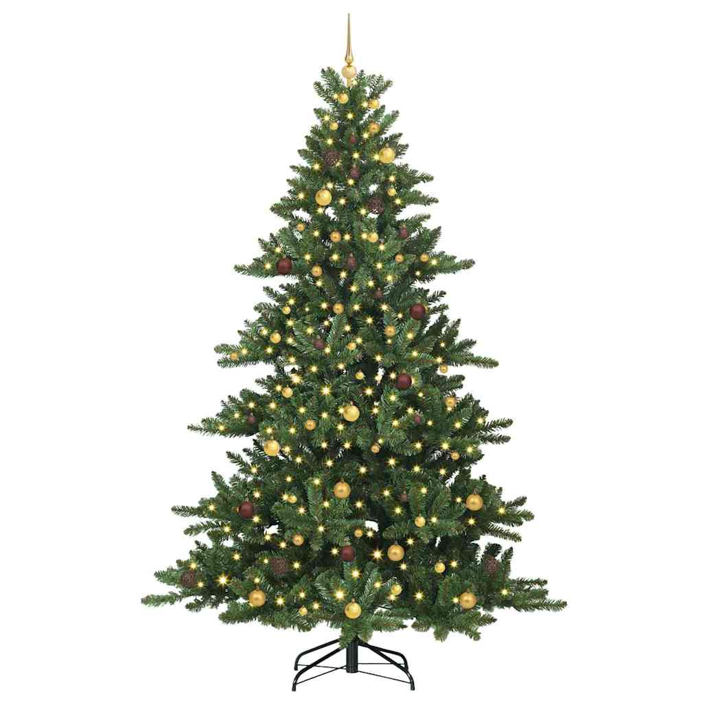 Vidaxl kunstmatige inklapbare kerstboom groen 240 cm pvc en staal