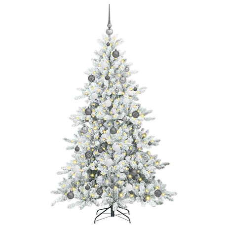 Vidaxl kunstmatige inklapbare kerstboom wit 180 cm pvc en staal