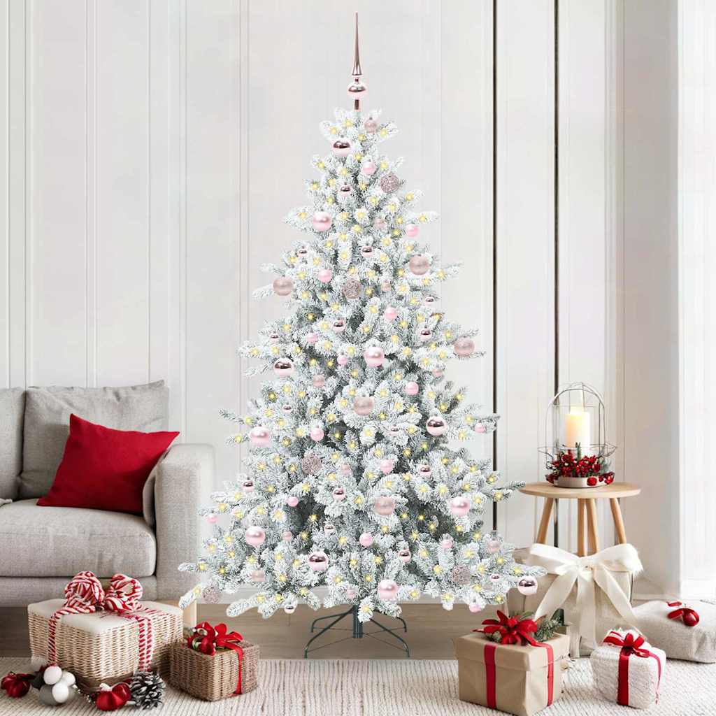 Vidaxl kunstmatige inklapbare kerstboom wit 180 cm pvc en staal