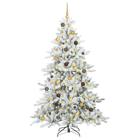 Vidaxl kunstmatige inklapbare kerstboom wit 210 cm pvc en staal