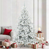Vidaxl kunstmatige inklapbare kerstboom wit 210 cm pvc en staal