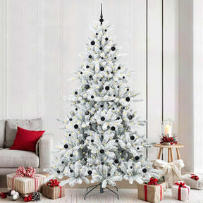 Vidaxl kunstmatige inklapbare kerstboom wit 240 cm pvc en staal