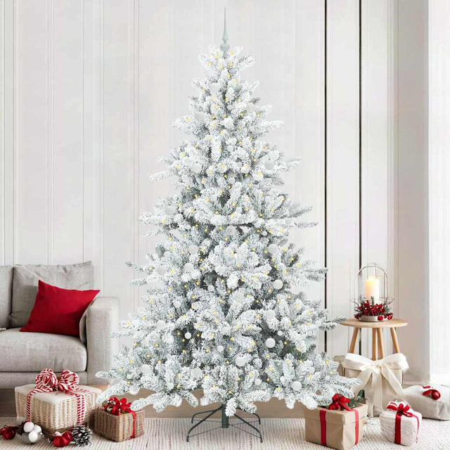 Vidaxl kunstmatige inklapbare kerstboom wit 240 cm pvc en staal