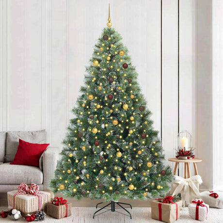 Vidaxl kunstkerstboom met 300 led met standaard groen 240 cm pe en pvc