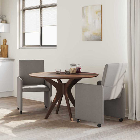 Vidaxl eetkamerstoelen met wieltjes 2 st stof taupe 57 x 66 x 94 cm