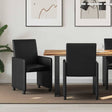 Vidaxl eetkamerstoelen met wieltjes 2 st kunstleer zwart
