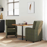 Vidaxl eetkamerstoelen met wieltjes 2 st faux suede leer leger groen