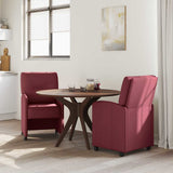 Vidaxl eetkamerstoelen met wieltjes 2 st stof wijnrood 57 x 67 x 95 cm