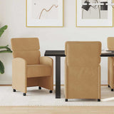 Vidaxl eetkamerstoelen met wieltjes 2 st fluweel bruin 58 x 65 x 98 cm