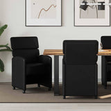 Vidaxl eetkamerstoelen met wieltjes 2 st kunstleer zwart