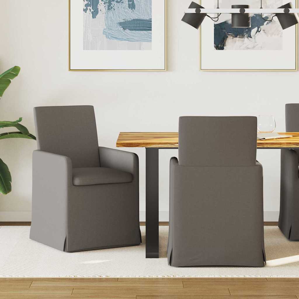 Vidaxl eettafelstoelen 2 st linnen lichtgrijs 57 x 68 x 94 cm