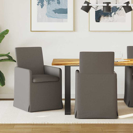 Vidaxl eettafelstoelen 2 st linnen lichtgrijs 57 x 67 x 95 cm