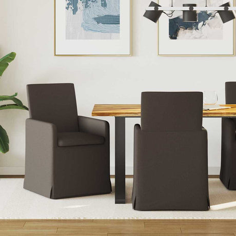 Vidaxl eettafelstoelen 2 st linnen donkergrijs 57 x 67 x 95 cm