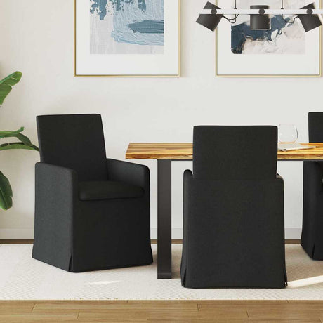 Vidaxl eettafelstoelen 2 st stof zwart 57 x 67 x 95 cm