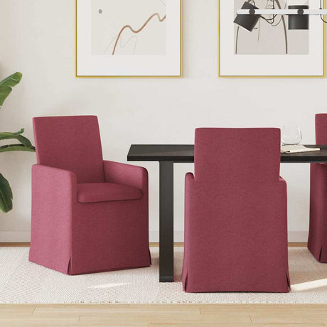 Vidaxl eettafelstoelen 2 st stof wijnrood 57 x 67 x 95 cm