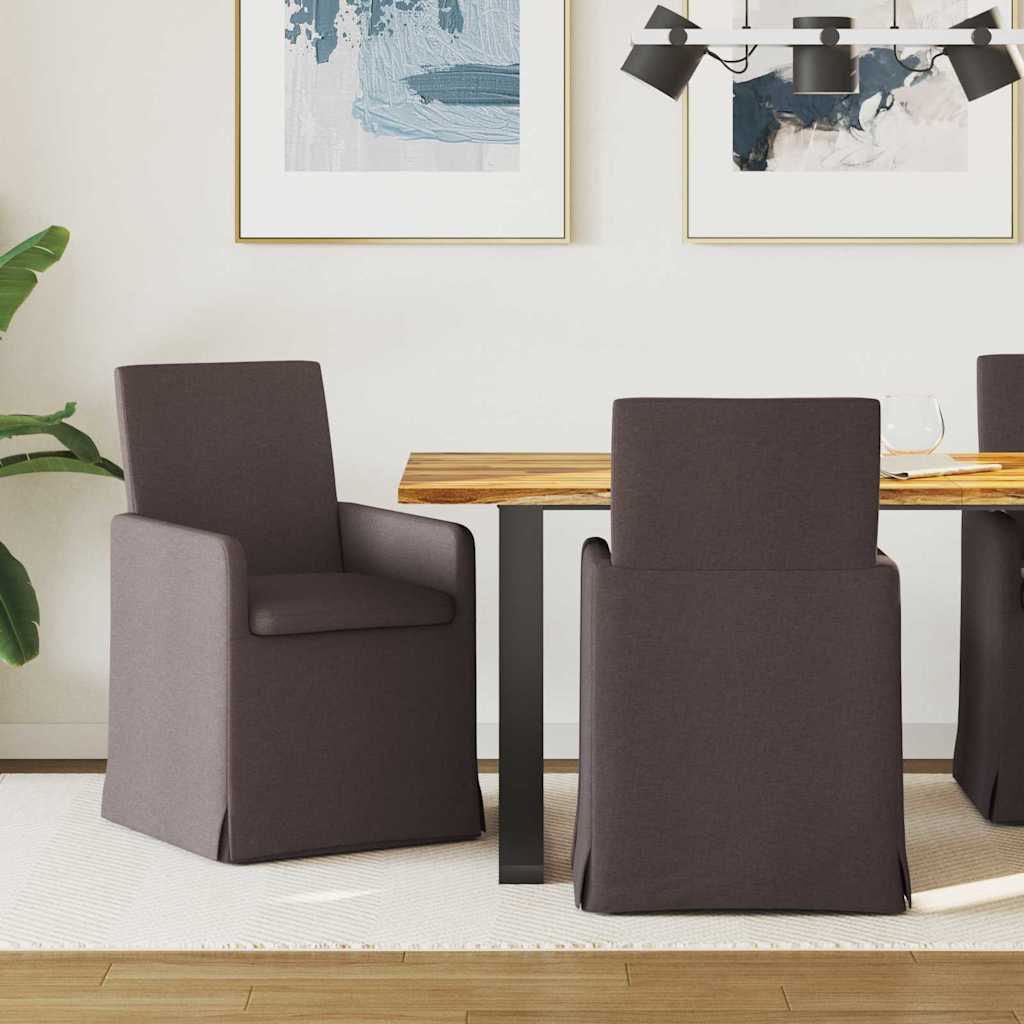 Vidaxl eettafelstoelen 2 st stof donkerbruin 57 x 68 x 94 cm