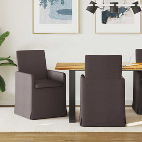 Vidaxl eettafelstoelen 2 st stof donkerbruin 57 x 68 x 94 cm