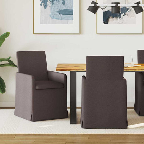 Vidaxl eettafelstoelen 2 st stof donkerbruin 57 x 67 x 95 cm