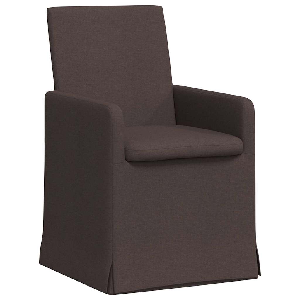 Vidaxl eettafelstoelen 2 st stof donkerbruin 57 x 68 x 94 cm