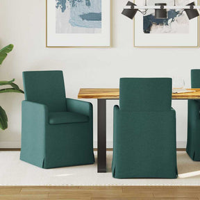 Vidaxl eettafelstoelen 2 st stof donkergroen 57 x 68 x 94 cm