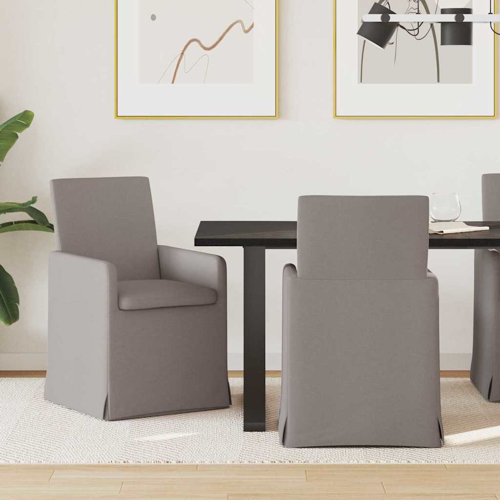 Vidaxl eettafelstoelen 2 st stof taupe 57 x 68 x 94 cm