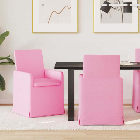 Vidaxl eettafelstoelen 2 st stof roze 57 x 67 x 95 cm
