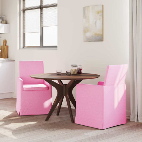 Vidaxl eettafelstoelen 2 st stof roze 57 x 67 x 95 cm