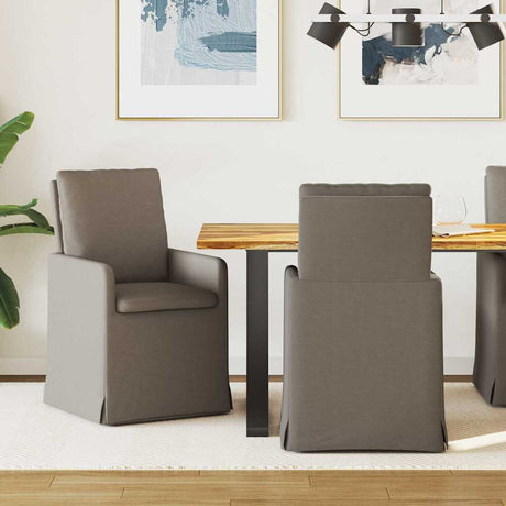 Vidaxl eettafelstoelen 2 st linnen lichtgrijs 57 x 67 x 98 cm