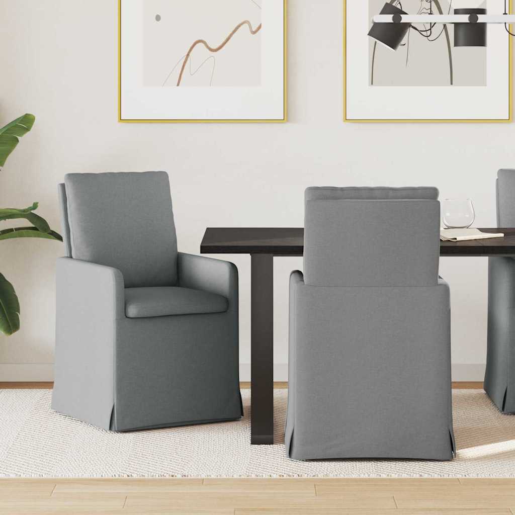 Vidaxl eettafelstoelen 2 st stof lichtgrijs 57 x 67 x 98 cm