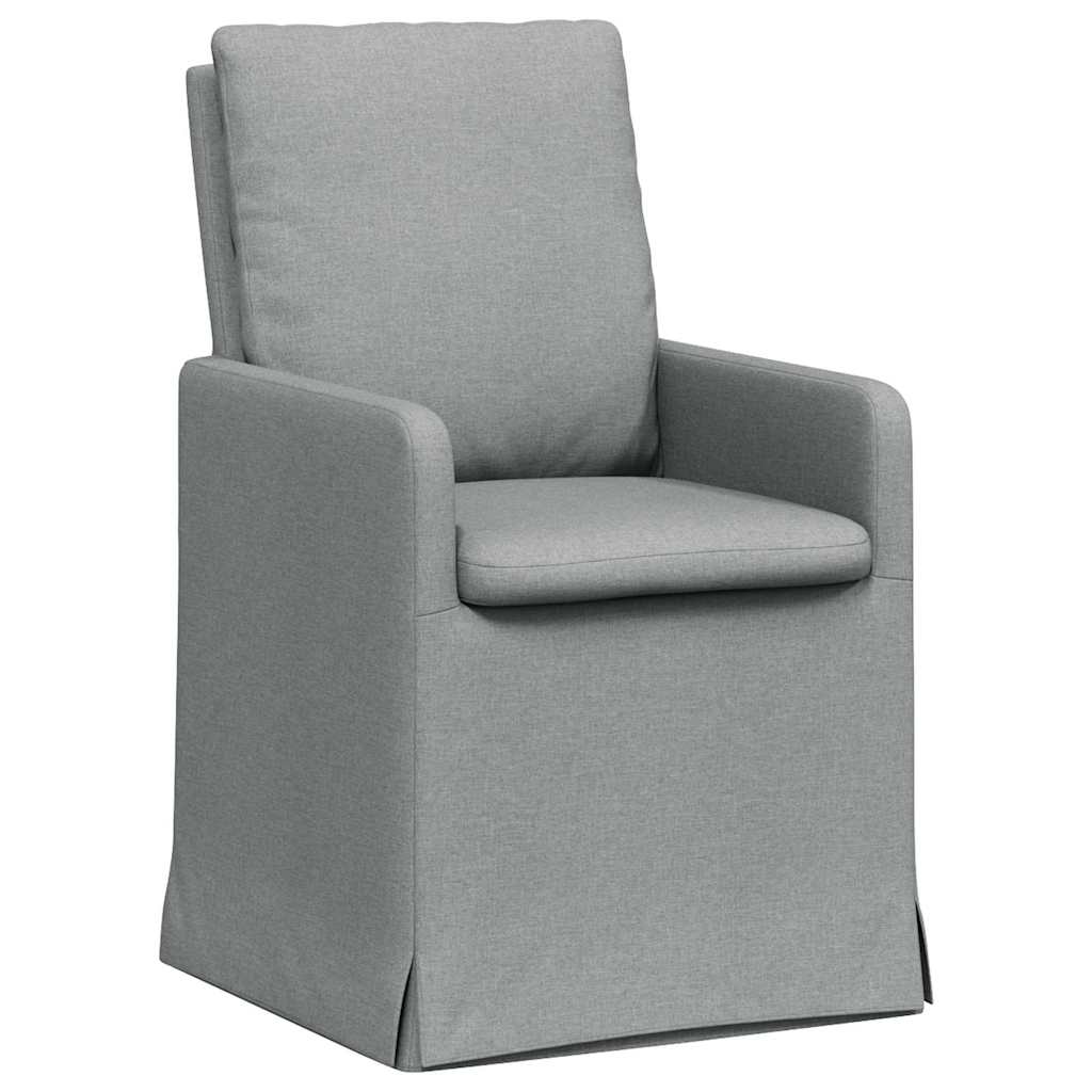 Vidaxl eettafelstoelen 2 st stof lichtgrijs 57 x 67 x 98 cm