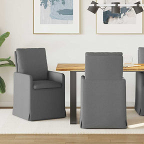 Vidaxl eettafelstoelen 2 st stof donkergrijs 57 x 67 x 98 cm