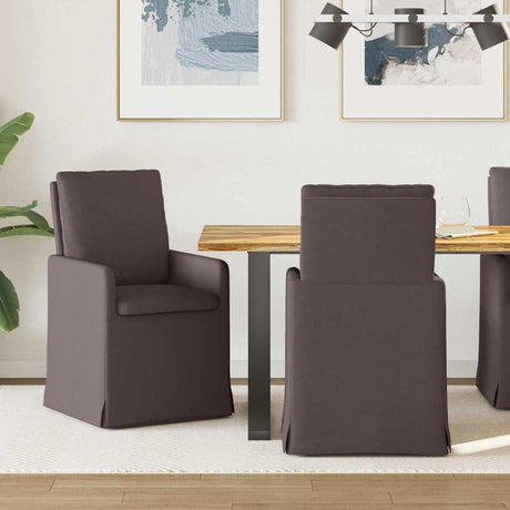 Vidaxl eettafelstoelen 2 st stof donkerbruin 57 x 67 x 98 cm