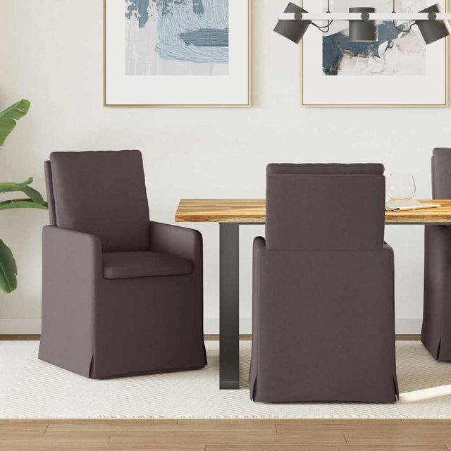 Vidaxl eettafelstoelen 2 st stof donkerbruin 57 x 67 x 98 cm