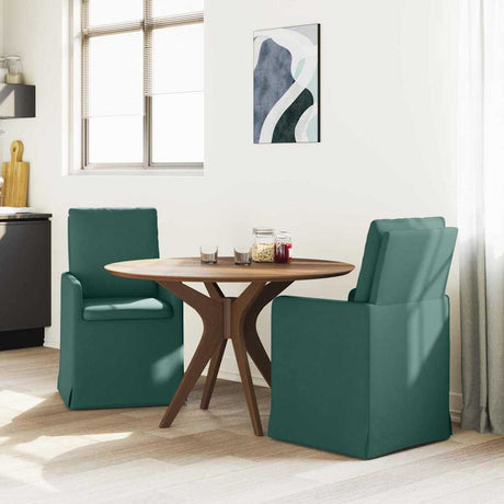 Vidaxl eettafelstoelen 2 st stof donkergroen 57 x 67 x 98 cm