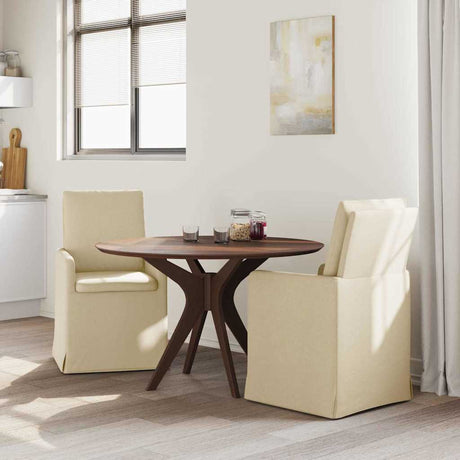 Vidaxl eettafelstoelen 2 st stof crème 57 x 67 x 98 cm