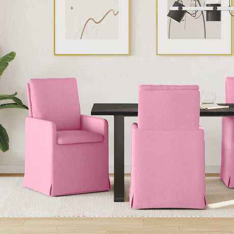 Vidaxl eettafelstoelen 2 st stof roze 57 x 67 x 98 cm