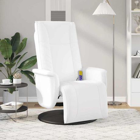 Vidaxl draaibare massagestoel wit 71 x 90 x 105 cm nep leer