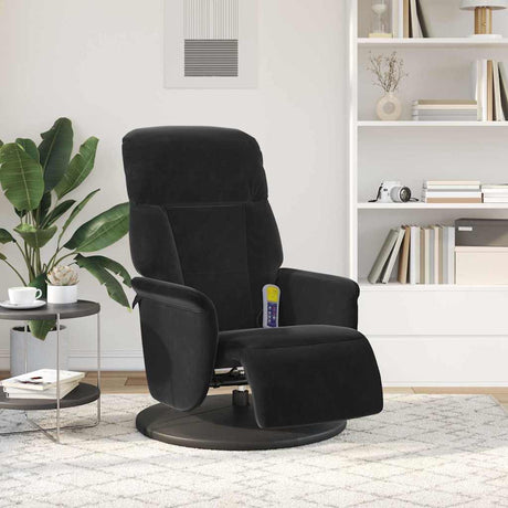 Vidaxl massage recliner stoel zwart 91 x 71 x 105 cm fluweel