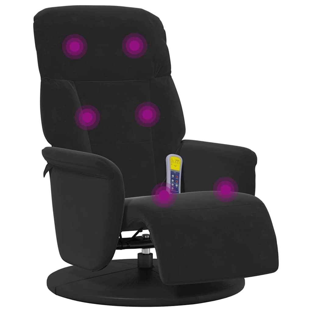 Vidaxl massage recliner stoel zwart 91 x 71 x 105 cm fluweel